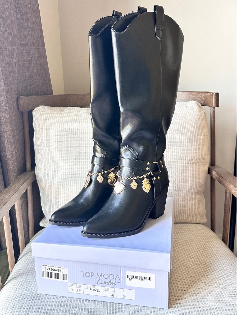 Top Moda Charm Cowboy Boots Sz 8.5